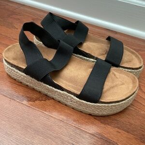 Women’s Stretched Strap Platform Espadrille Sandals Sz 8.5/39